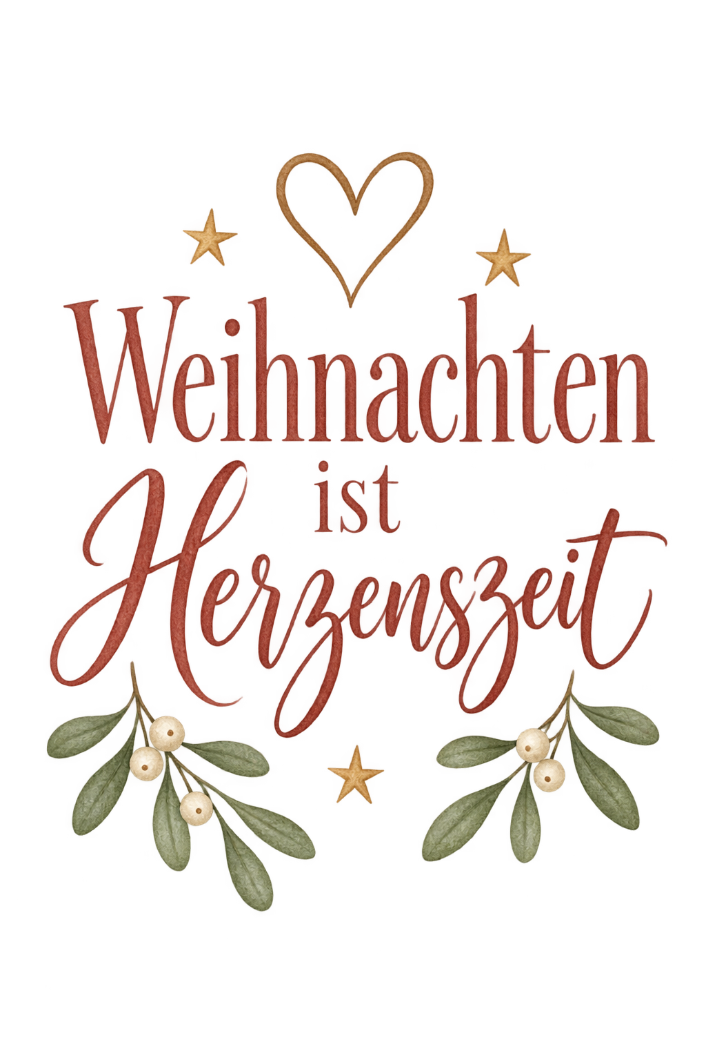 Bügelbild WEIHNACHTEN IST HERZENSZEIT