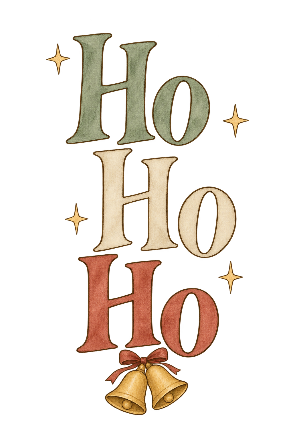 Bügelbild HO HO HO - CHRISTMAS BELLS