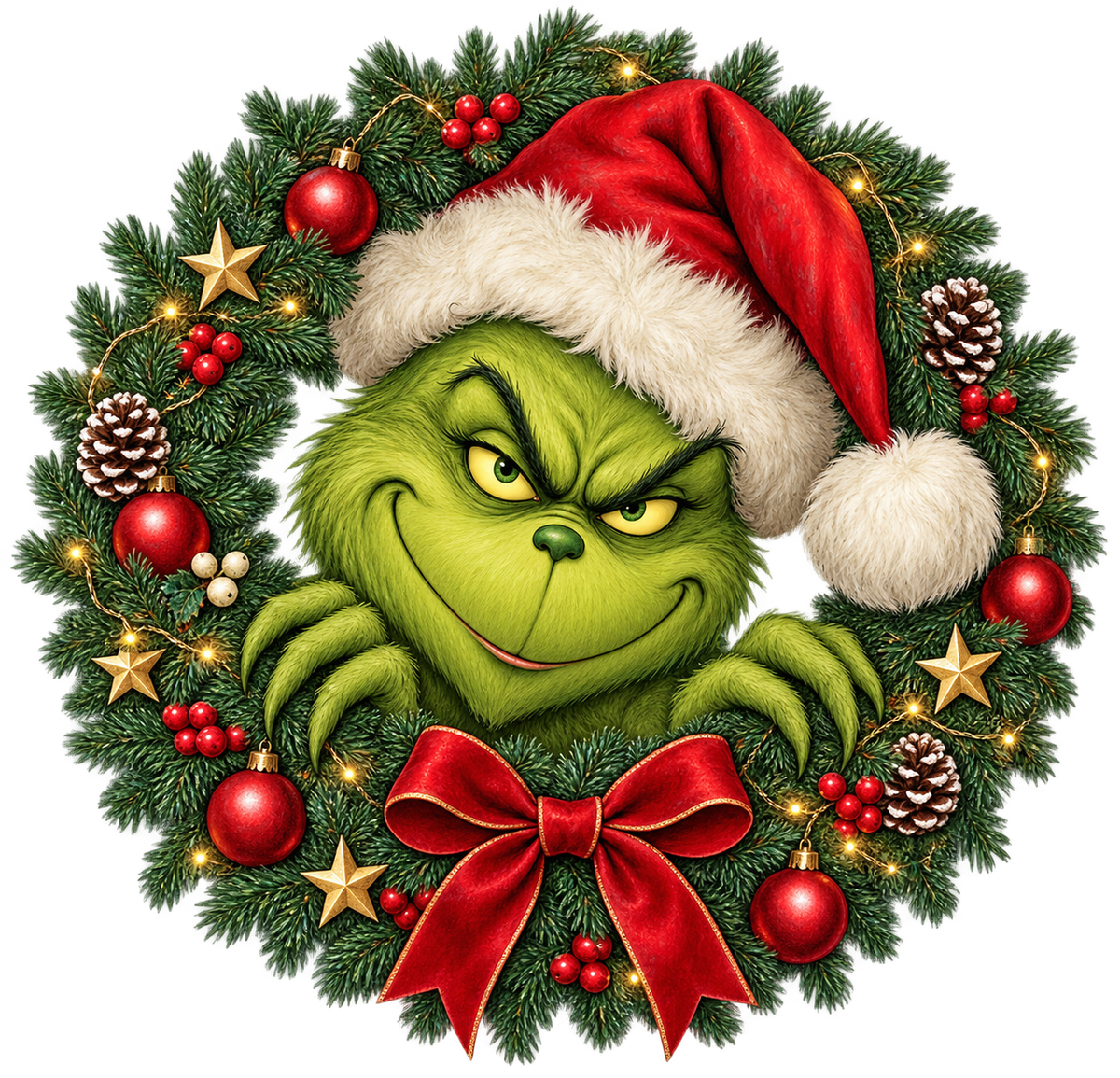 Bügelbild FRECHER WEIHNACHTSKRANZ