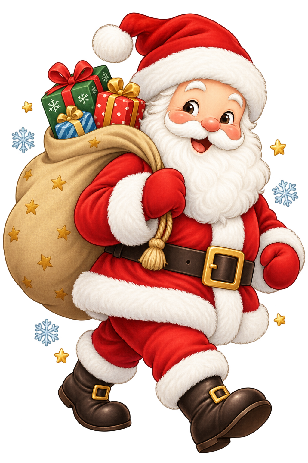 Bügelbild WEIHNACHTSMANN MIT GESCHENKESACK