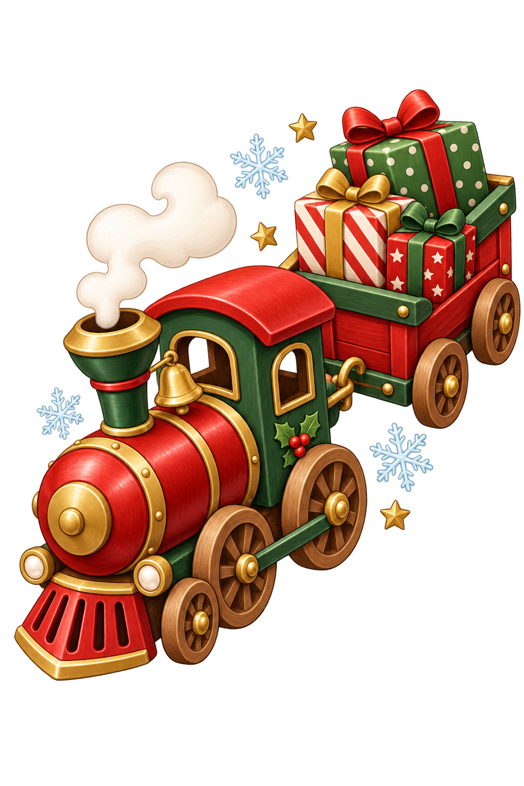 Bügelbild WEIHNACHTSZUG MIT GESCHENKEN