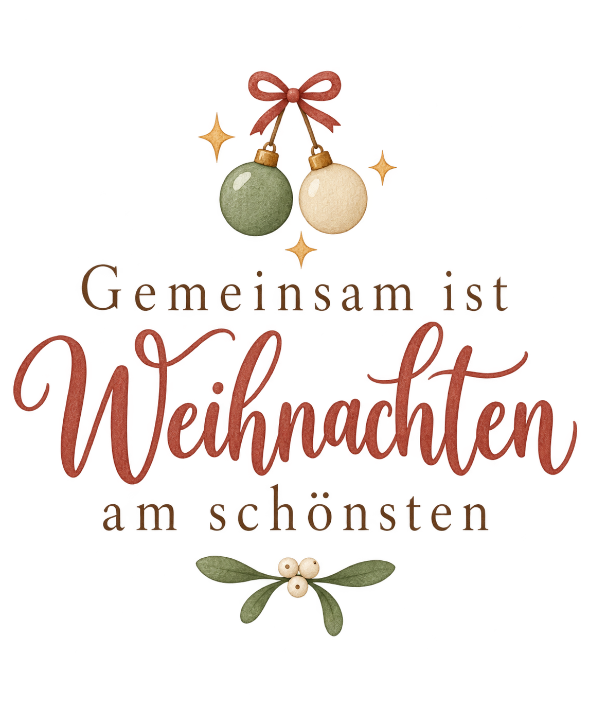 Bügelbild GEMEINSAM IST WEIHNACHTEN AM SCHÖNSTEN
