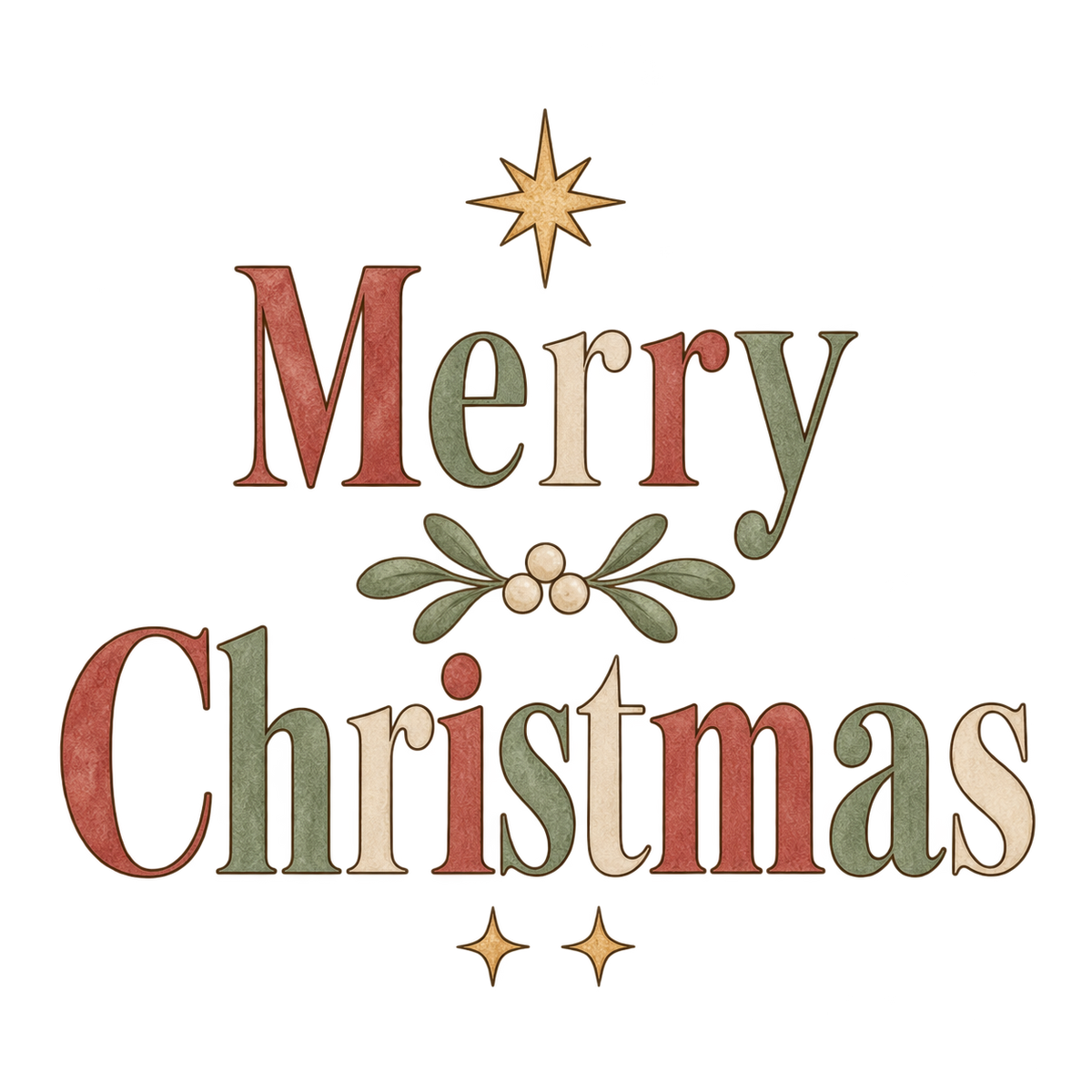 Bügelbild MERRY CHRISTMAS