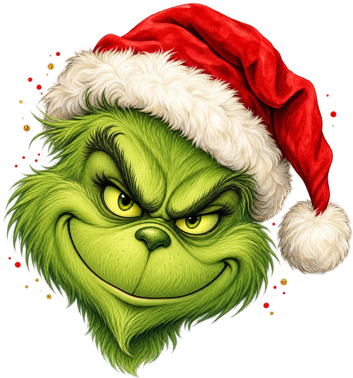 Bügelbild GRINCH MIT WEIHNACHTSMÜTZE