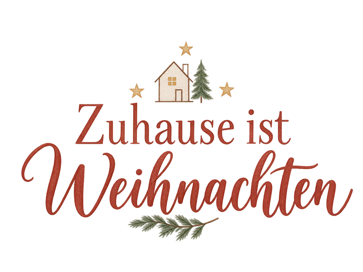 Bügelbild ZUHAUSE IST WEIHNACHTEN