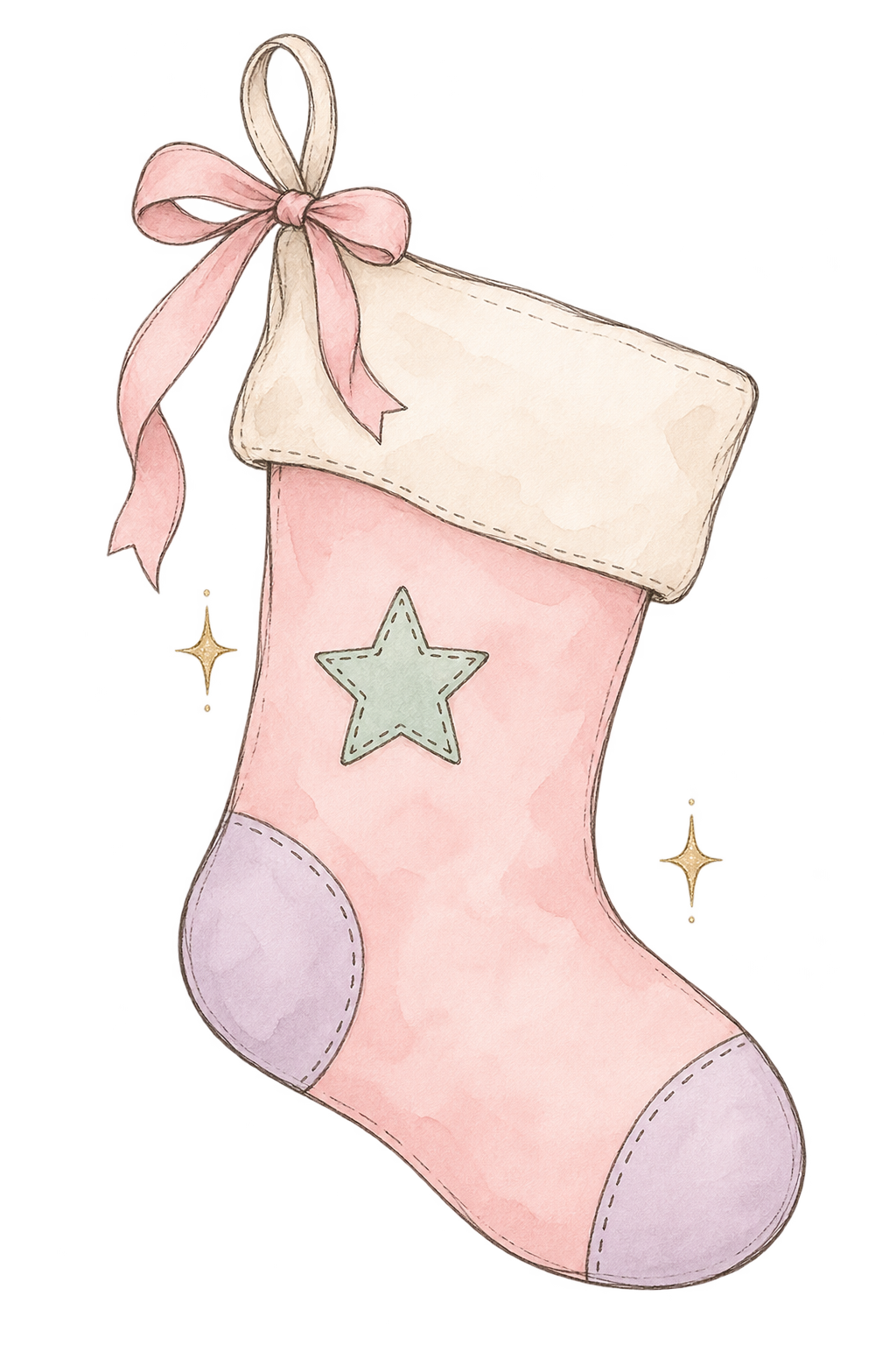 Bügelbild ROSA NIKOLAUSSTIEFEL