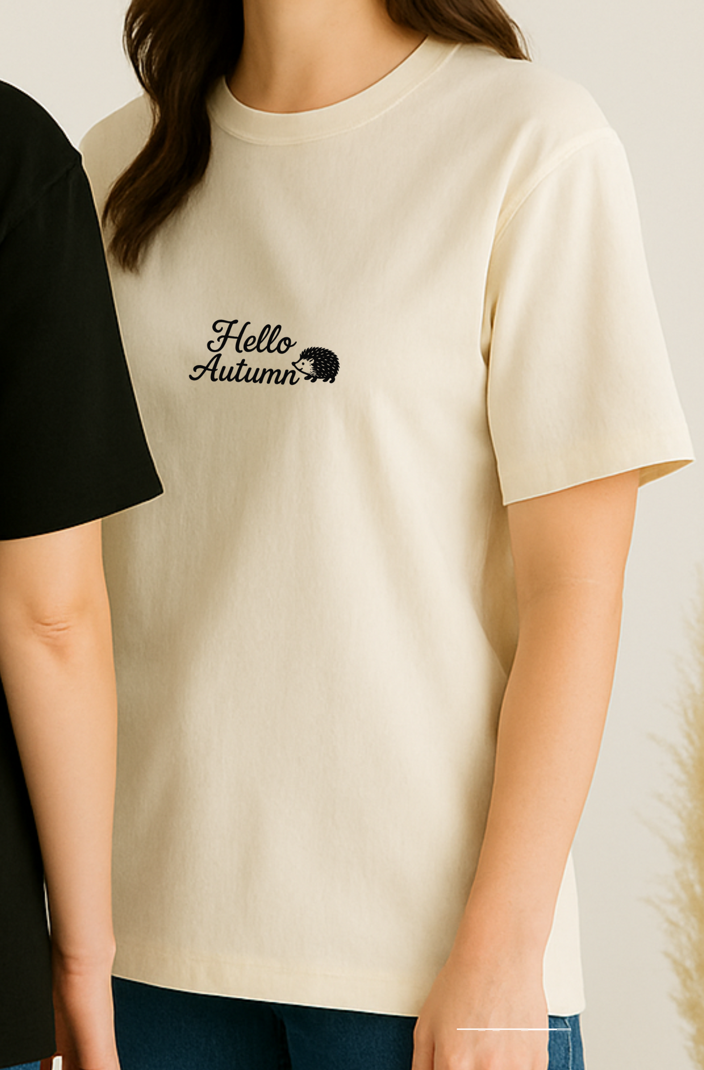 Shirt HELLO AUTUMN - offwhite/schwarz