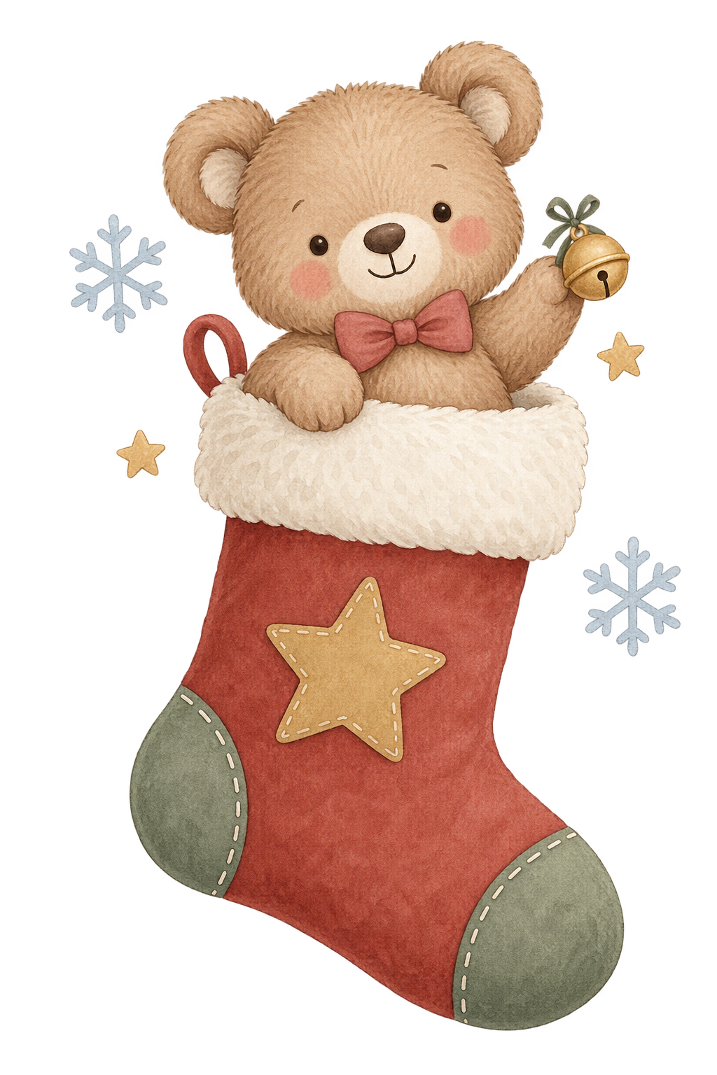 Bügelbild WEIHNACHTSBÄR IM NIKOLAUSSTIEFEL