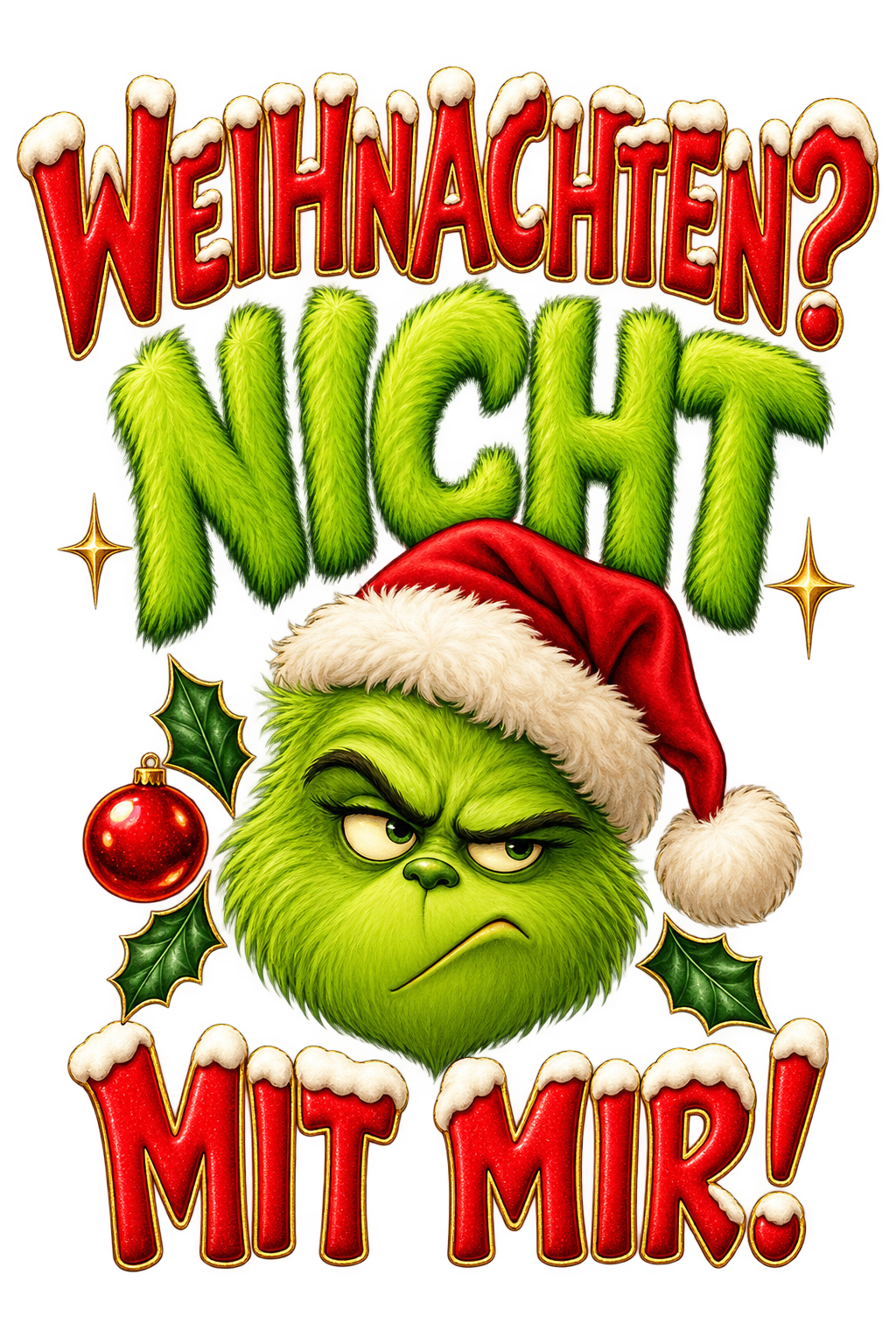 Bügelbild WEIHNACHTEN? NICHT MIT MIR!
