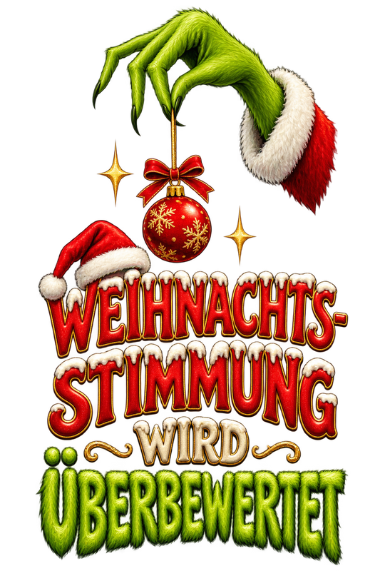Bügelbild WEIHNACHTSSTIMMUNG WIRD ÜBERBEWERTET