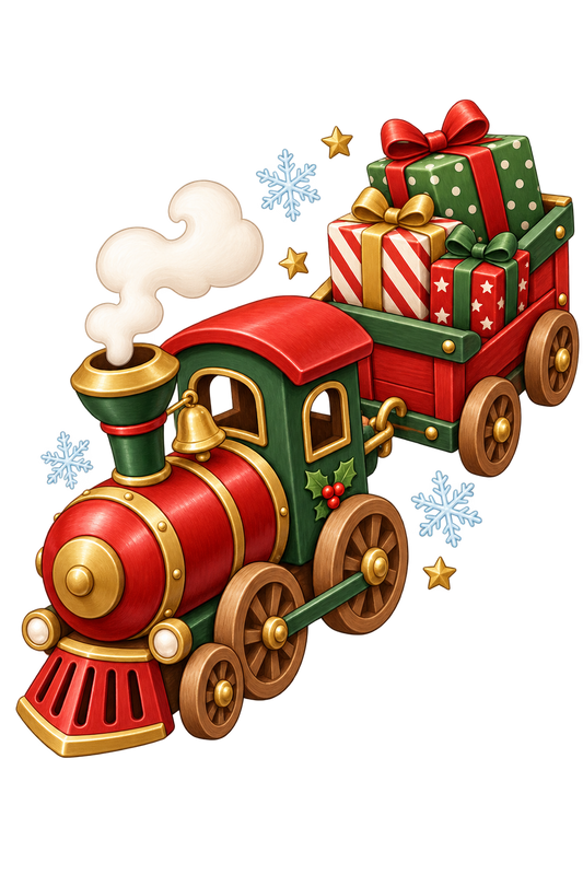 Bügelbild WEIHNACHTSZUG MIT GESCHENKEN