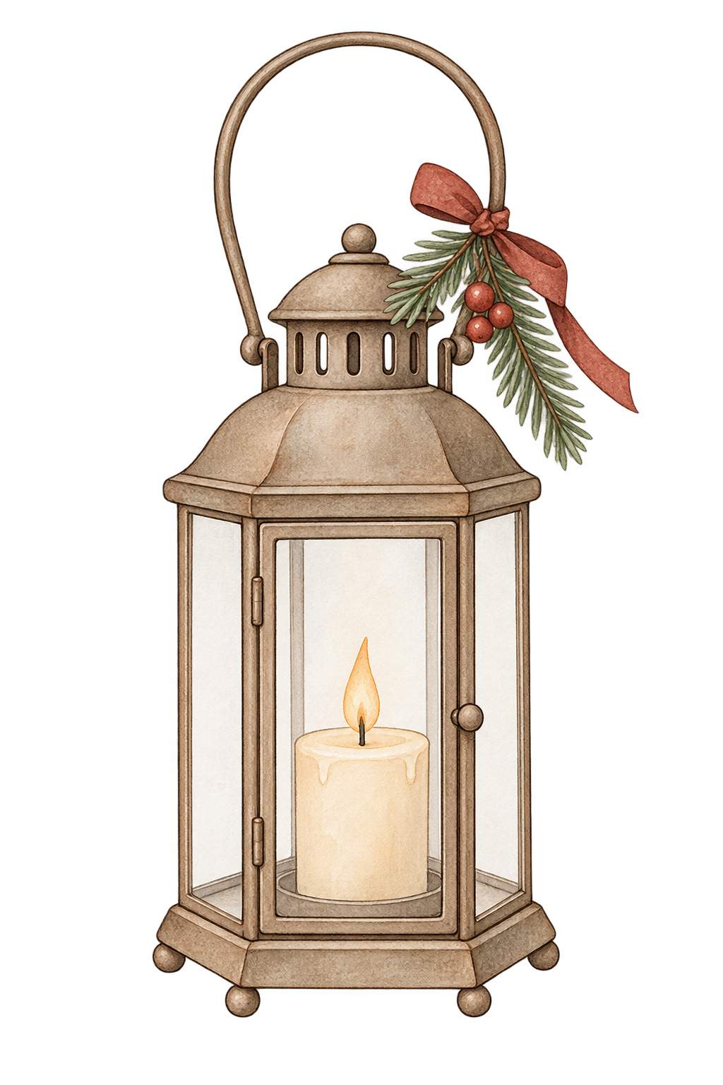 Bügelbild WEIHNACHTSLATERNE MIT KERZE