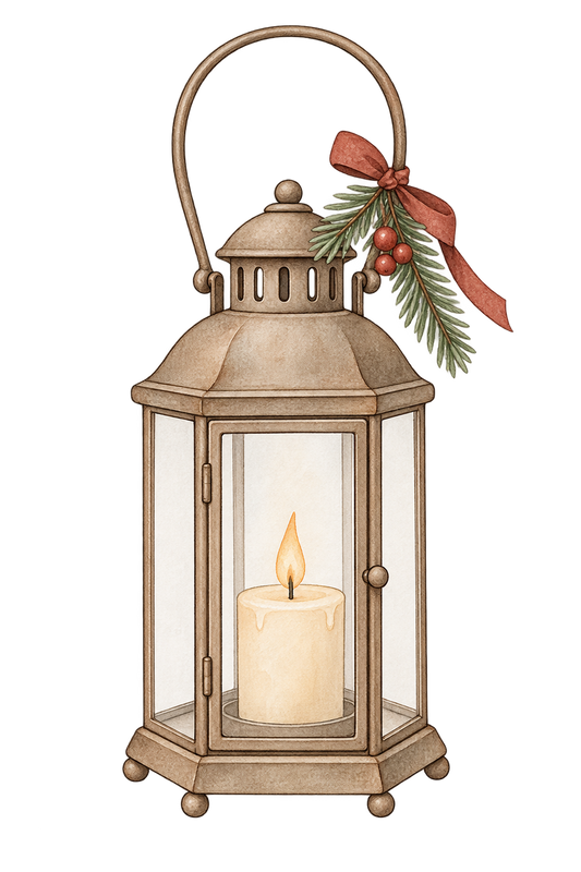 Bügelbild WEIHNACHTSLATERNE MIT KERZE