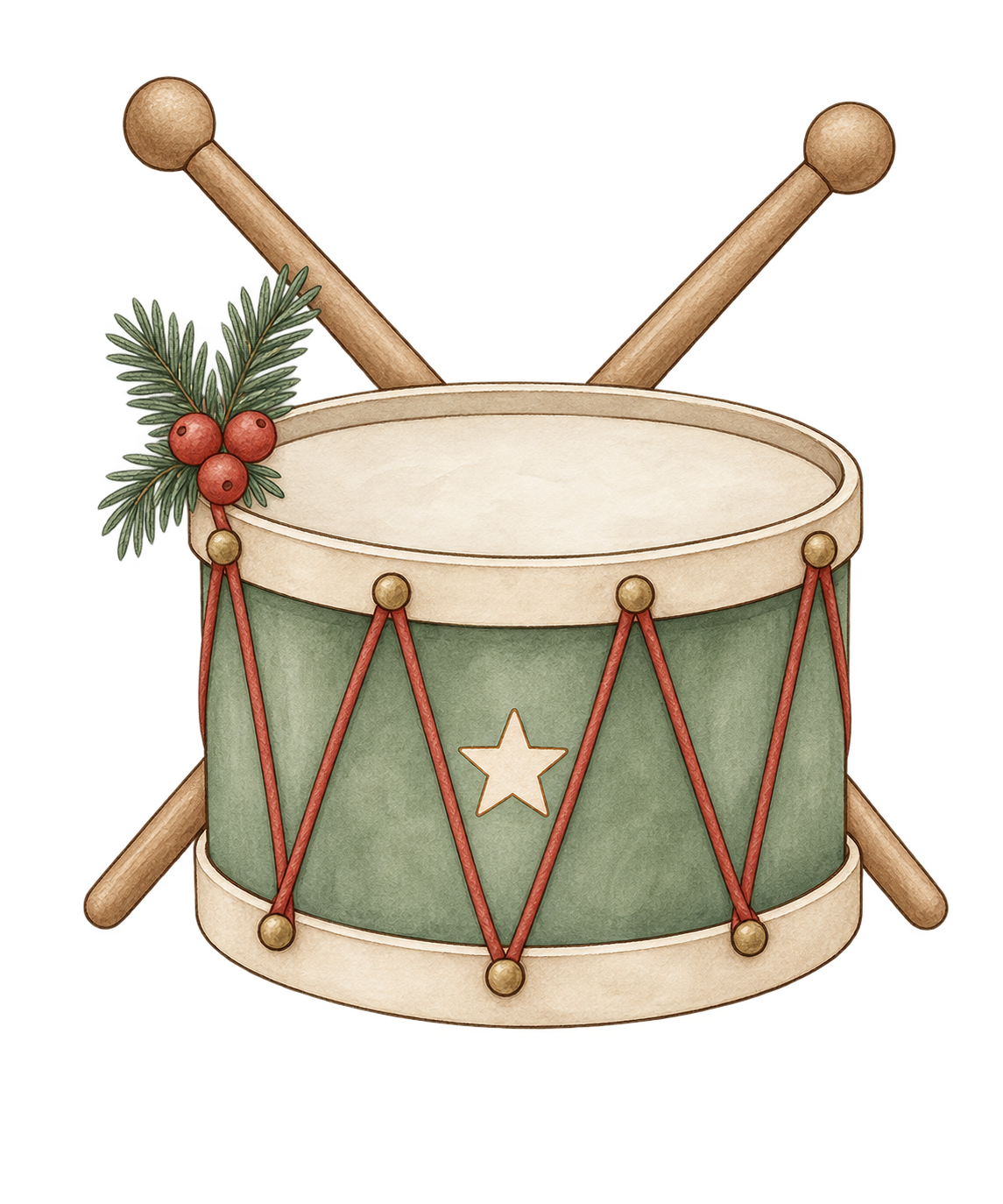 Bügelbild WEIHNACHTSTROMMEL VINTAGE