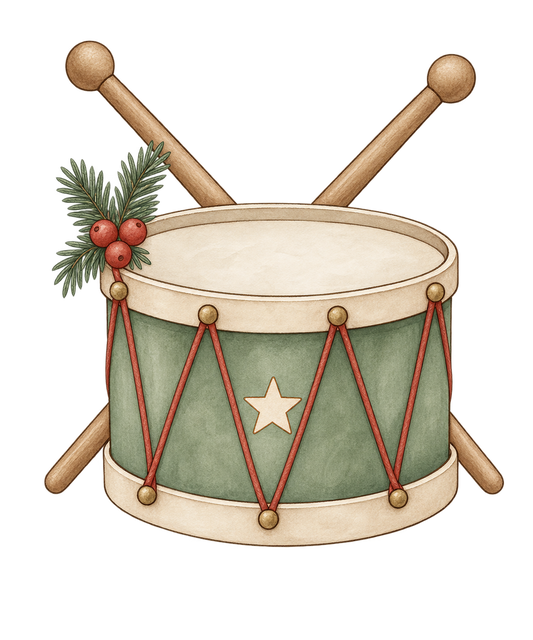 Bügelbild WEIHNACHTSTROMMEL VINTAGE