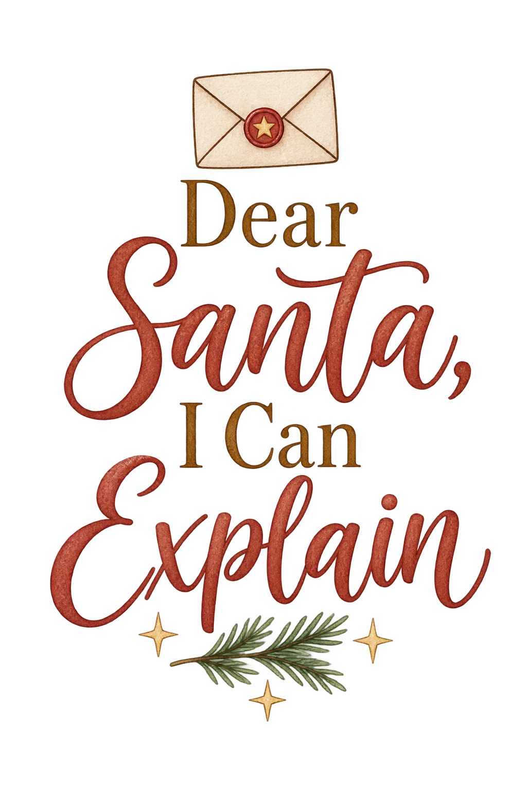 Bügelbild DEAR SANTA, I CAN EXPLAIN