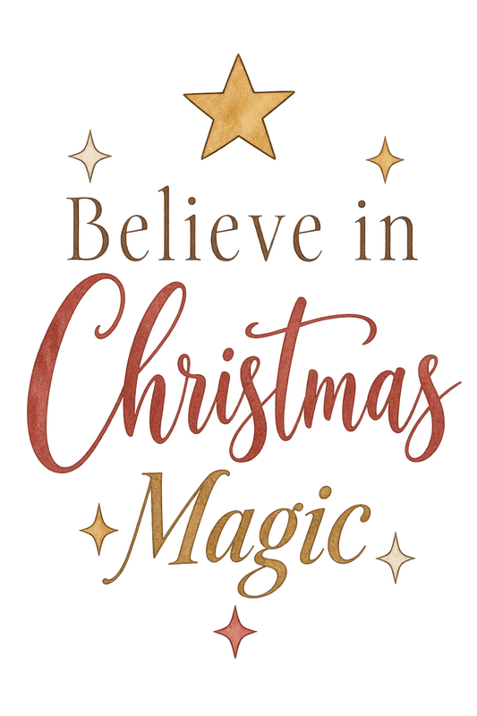 Bügelbild BELIEVE IN CHRISTMAS MAGIC