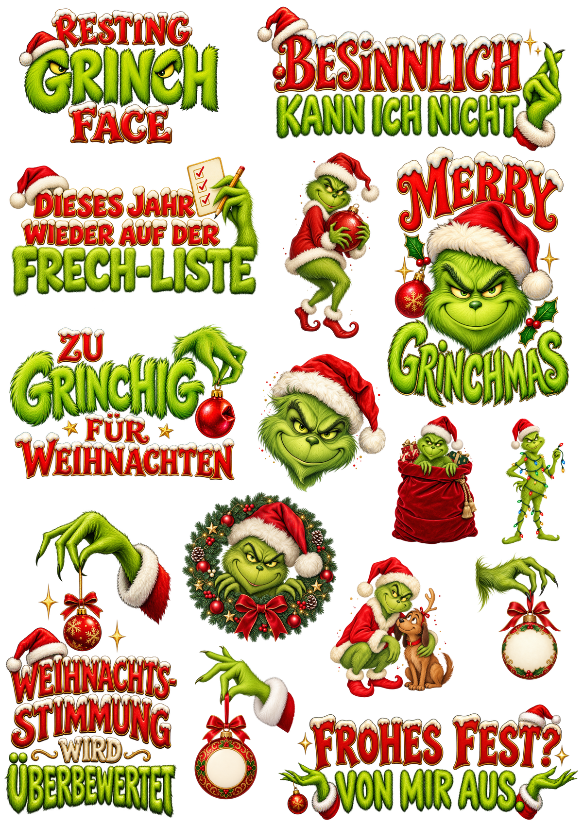 Motivbogen GRINCHMAS - WEIHNACHTSMUFFEL