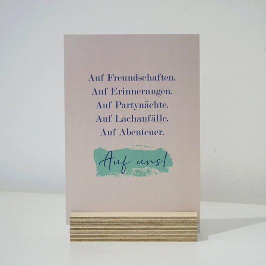 Postkarte AUF UNS!