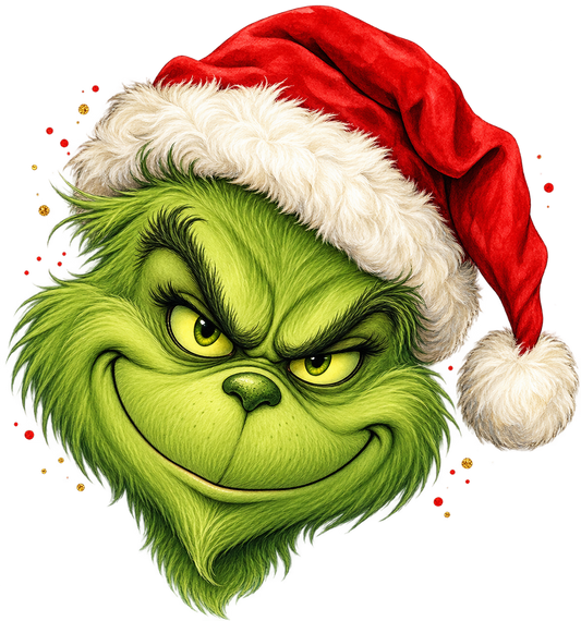 Bügelbild GRINCH MIT WEIHNACHTSMÜTZE