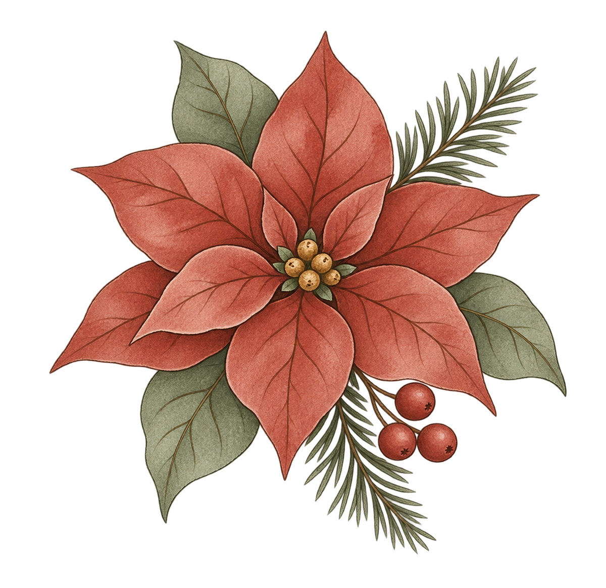 Bügelbild WEIHNACHTSSTERN VINTAGE