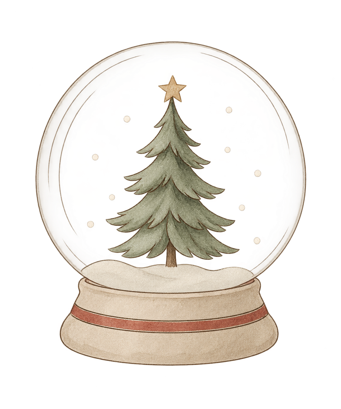 Bügelbild SCHNEEKUGEL MIT WEIHNACHTSBAUM