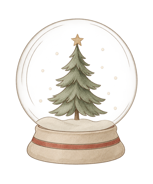Bügelbild SCHNEEKUGEL MIT WEIHNACHTSBAUM