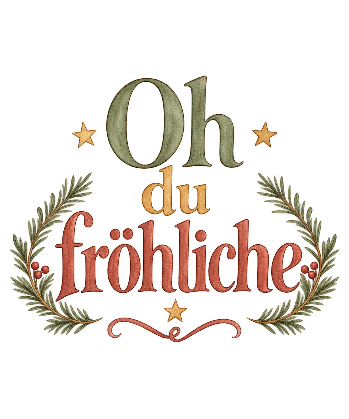 Bügelbild OH DU FRÖHLICHE