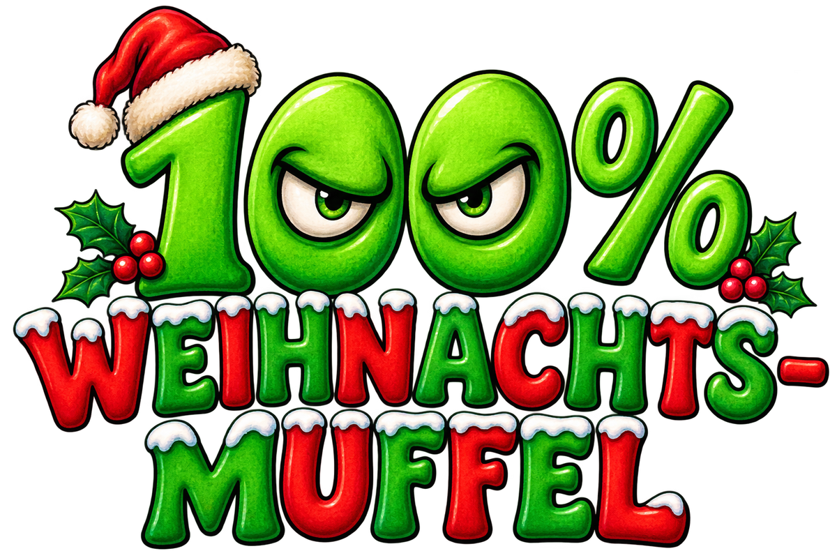 Bügelbild 100% WEIHNACHTSMUFFEL
