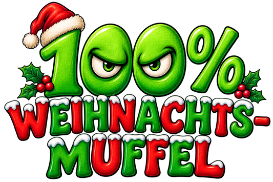 Bügelbild 100% WEIHNACHTSMUFFEL