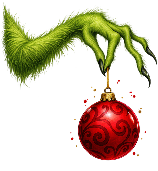 Bügelbild GRINCH - ROTE WEIHNACHTSKUGEL
