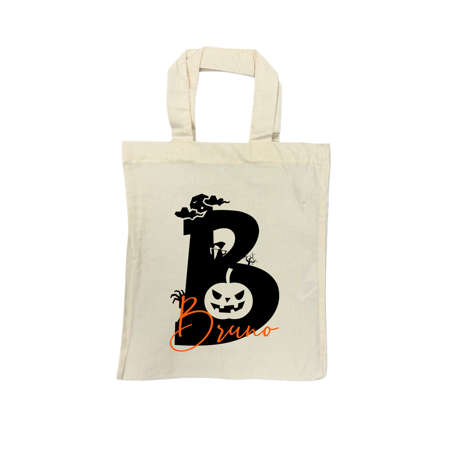 Mini Tote Bag SPOOKY LETTER - natur