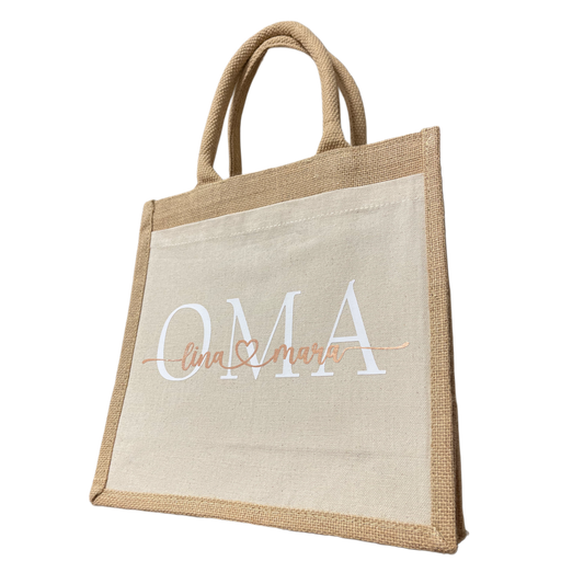 Midi Jutetasche NAME- personalisiert