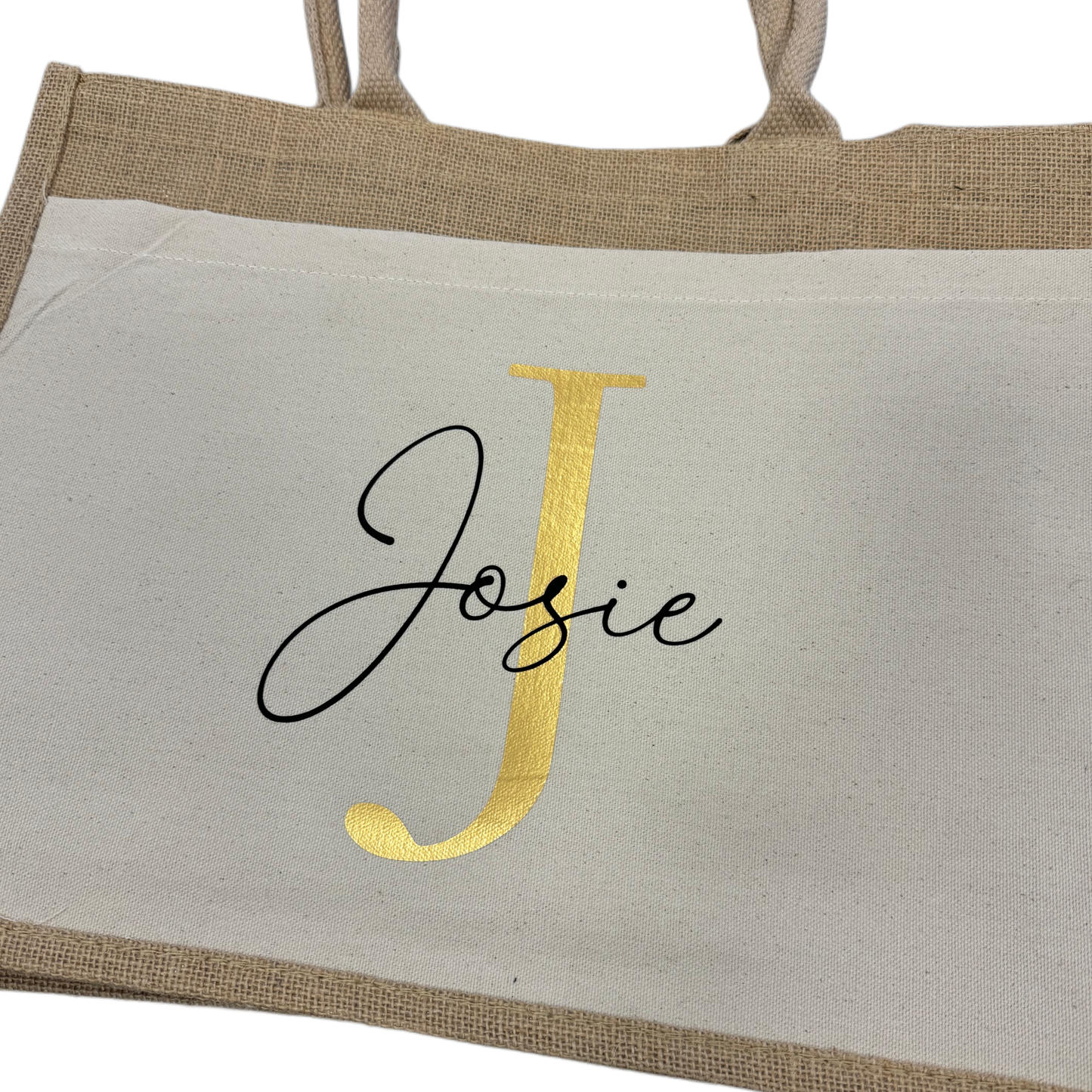 Jutetasche INITIAL metallic - personalisiert