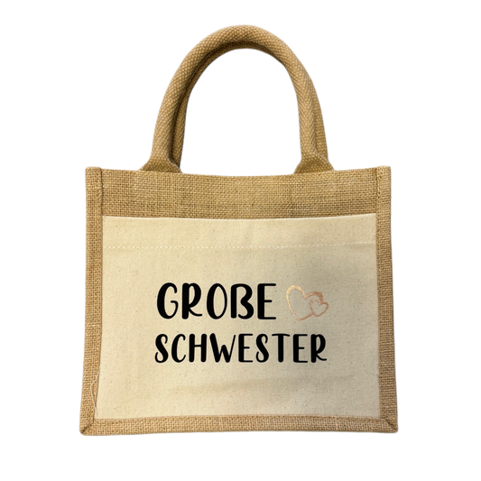 Mini Jutetasche GROßE SCHWESTER