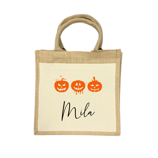 Midi Jutetasche MINI PUMPKINS