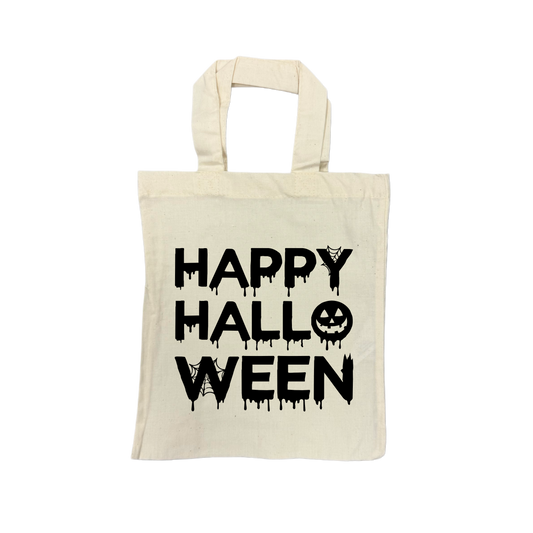 Mini Tote Bag HAPPY HALLOWEEN - natur