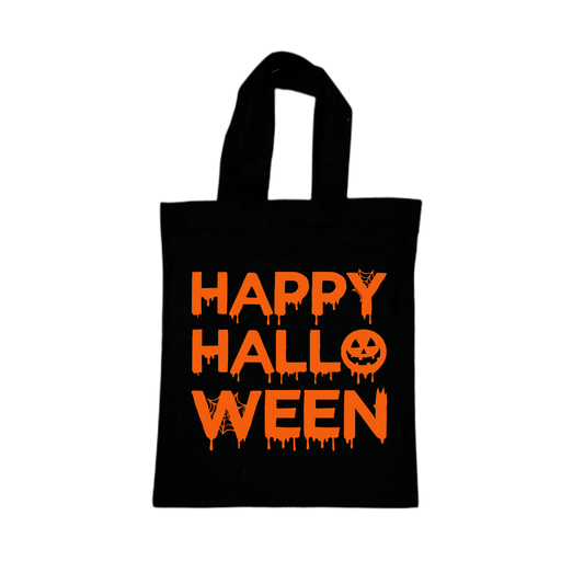 Mini Tote Bag HAPPY HALLOWEEN - schwarz