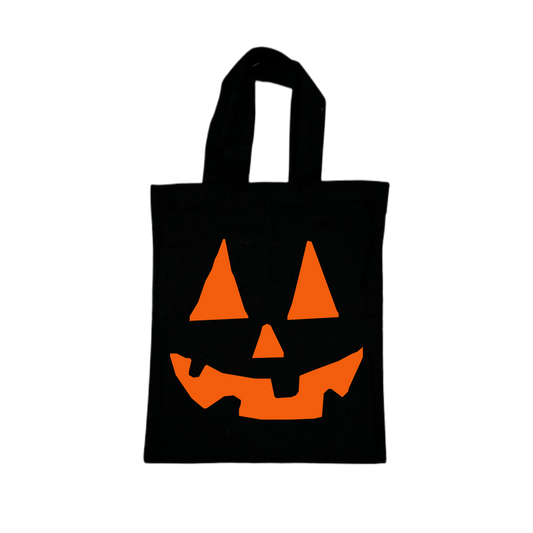 Mini Tote Bag SMILE PUMPKIN - schwarz