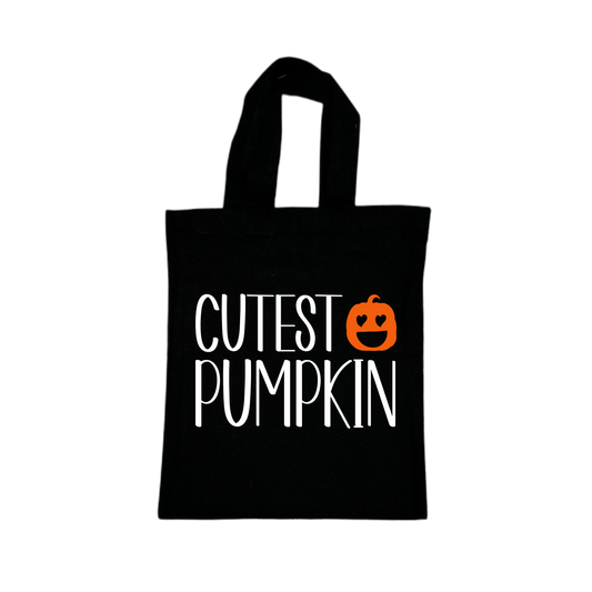 Mini Tote Bag CUTEST PUMPKIN - schwarz