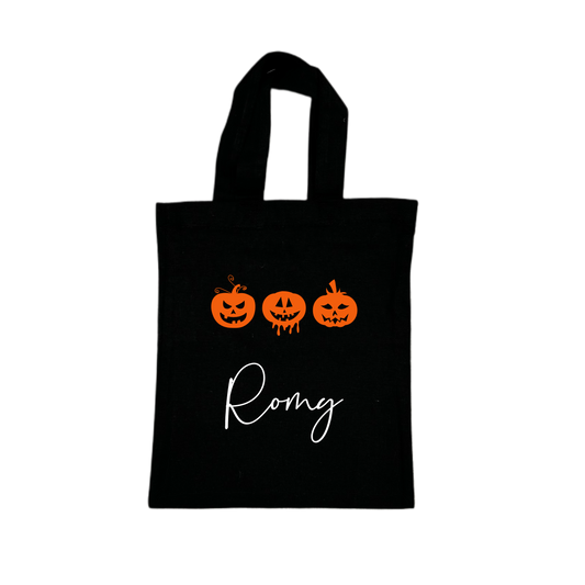 Mini Tote Bag MINI PUMPKINS - schwarz