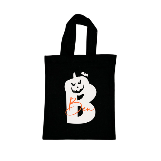 Mini Tote Bag PUMPKIN LETTER - schwarz