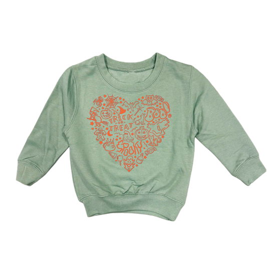 Sweater SPOOKY HEART - mintgrün