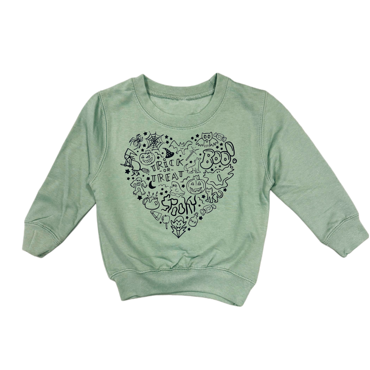 Sweater SPOOKY HEART - mintgrün