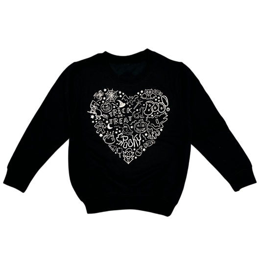 Sweater SPOOKY HEART - schwarz