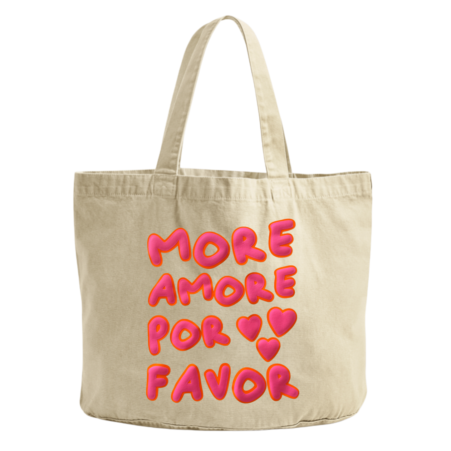 Tote Bag MORE AMORE - vintage sand