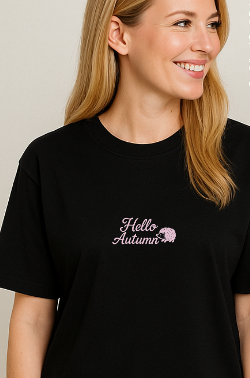 Shirt HELLO AUTUMN - black/rose