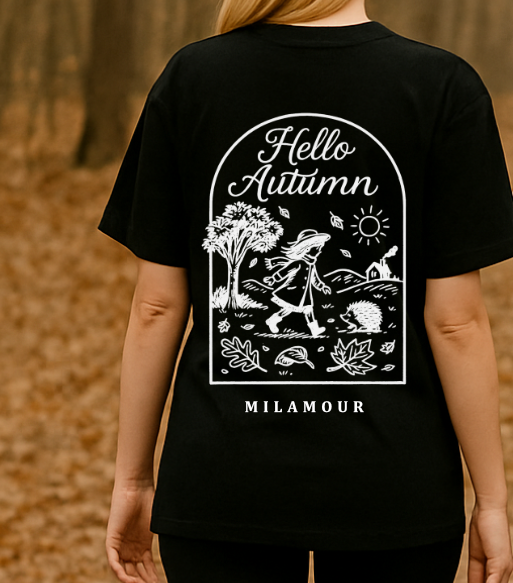 Shirt HELLO AUTUMN - black/offwhite