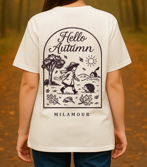 Shirt HELLO AUTUMN - offwhite/berry