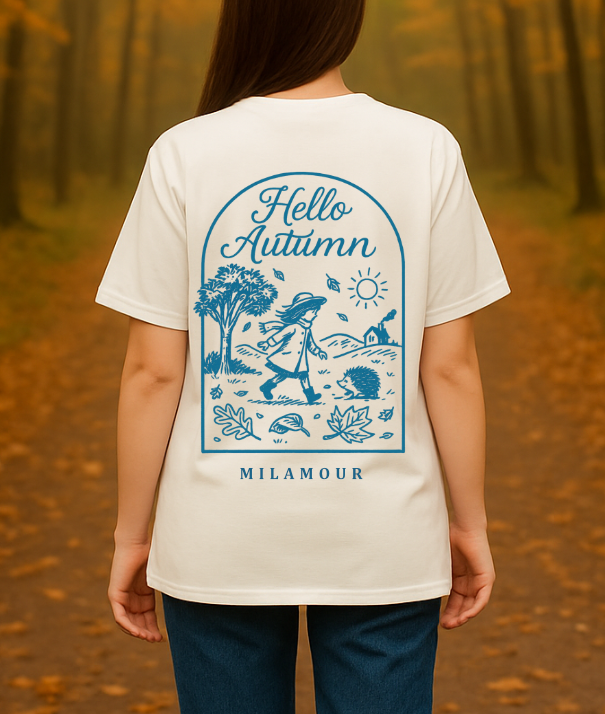 Shirt HELLO AUTUMN - offwhite/blue